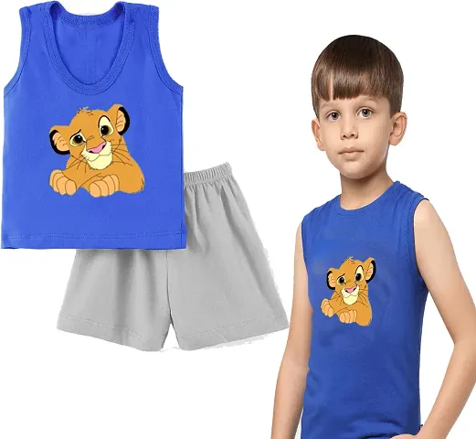 Stylish Fancy Blend T-ShirtS With Shorts For Boys