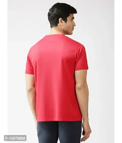 Reliable Red Cotton Blend Printed Round Neck Tees For Men-thumb2