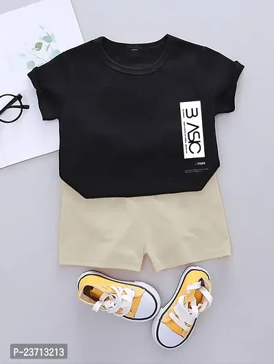 Stylish Fancy Cotton Blend Printed T-ShirtS With Shorts For Boys-thumb0