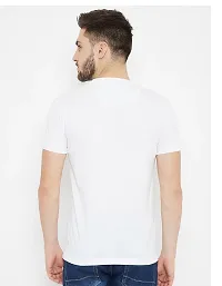 Reliable White Cotton Blend Printed Round Neck Tees For Men-thumb1