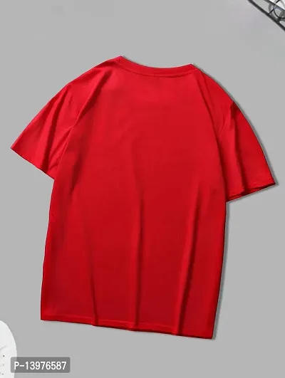 Reliable Red Cotton Blend Printed Round Neck Tees For Men-thumb2