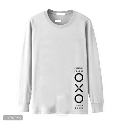 Reliable White Cotton Blend Printed Round Neck Tees For Men-thumb0