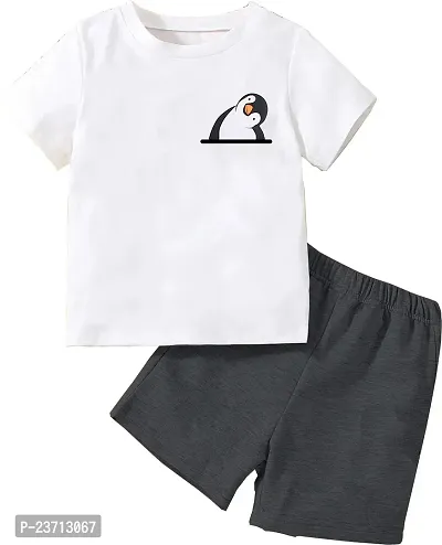 Stylish Fancy Cotton Blend Printed T-ShirtS With Shorts For Boys-thumb0