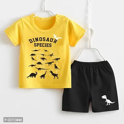 Stylish Fancy Cotton Blend Printed T-ShirtS With Shorts For Boys-thumb0