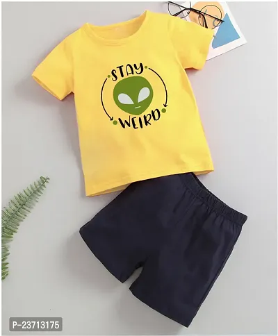 Stylish Fancy Cotton Blend Printed T-ShirtS With Shorts For Boys-thumb0