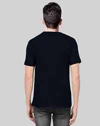 Reliable Black Cotton Blend Solid Round Neck Tees For Men-thumb2