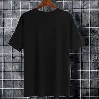 Reliable Black Cotton Blend Solid Round Neck Tees For Men-thumb1