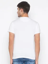 Reliable White Cotton Blend Printed Round Neck Tees For Men-thumb1