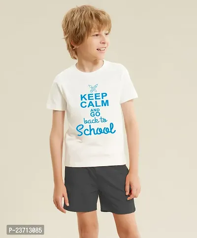 Stylish Fancy Cotton Blend Printed T-ShirtS With Shorts For Boys