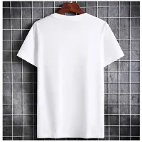 Reliable White Cotton Blend Printed Round Neck Tees For Men-thumb1