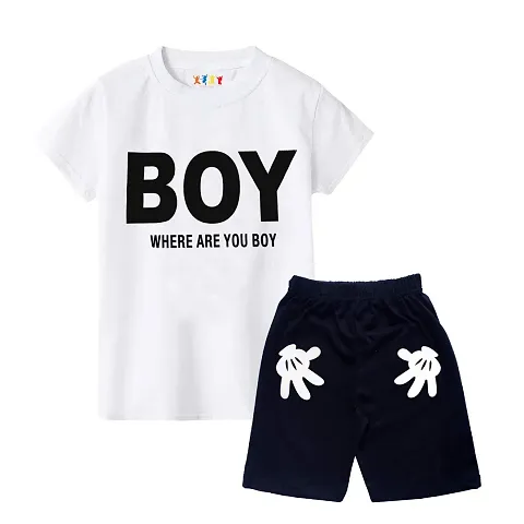 KIDDY STAR Boys Top and Bottom Set/Tshirt-Shorts Combo