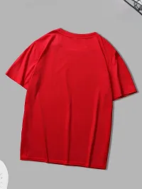 Reliable Red Cotton Blend Printed Round Neck Tees For Men-thumb1