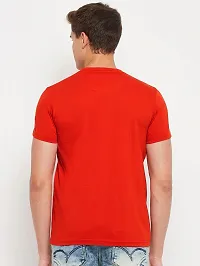 Reliable Red Cotton Blend Printed Round Neck Tees For Men-thumb1