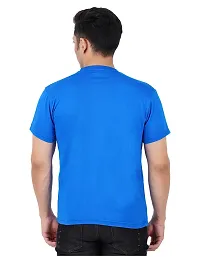 Reliable Blue Cotton Blend Printed Round Neck Tees For Men-thumb1