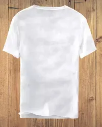 Reliable White Cotton Blend Printed Round Neck Tees For Men-thumb1