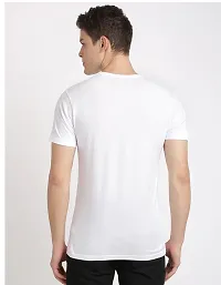 Reliable White Cotton Blend Printed Round Neck Tees For Men-thumb1