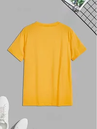 Reliable Yellow Cotton Blend Printed Round Neck Tees For Men-thumb1