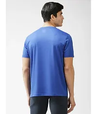 Reliable Blue Cotton Blend Printed Round Neck Tees For Men-thumb1