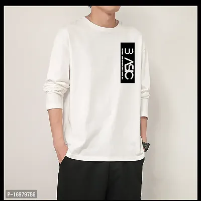 Reliable White Cotton Blend Printed Round Neck T-Shirt For Men