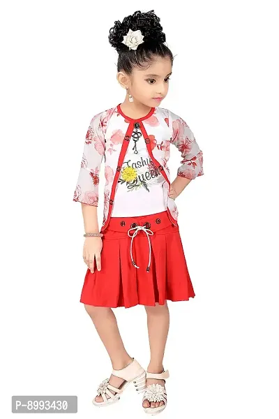 Clobay Trendy Floral Print top and Skirt for Girls