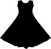 Fabulous Black Satin Self Pattern Maxi Dress For Girls-thumb1