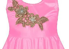 Fabulous Pink Satin Self Pattern Maxi Dress For Girls-thumb2