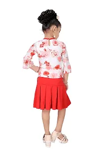 Stylish Trendy Cotton Blend Floral Print Top with Skirt Set For Girls-thumb3