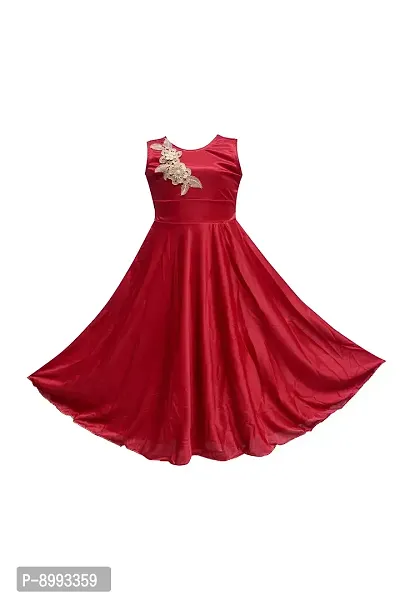 Princeandprincess Girls' Midi Dress (Benkils1_marun_20_Red_3-4 Years)