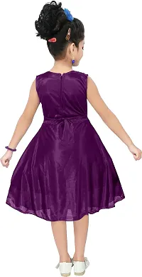 Fabulous Satin Purple Solid Frock For Girls-thumb2