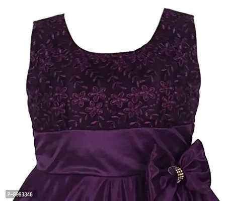 Princeandprincess Girl's Column Midi Dress ( Longfrock1_purple_16 _ Purple _ 18-24 Months )-thumb3