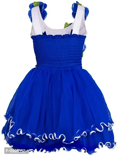 Clobay Girls' Knee Length Dress (7gulab_blue_20(20)_Blue_1-2 Years)-thumb2