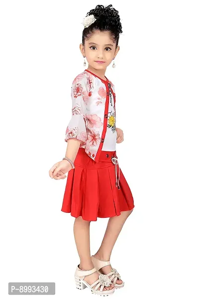 Clobay Trendy Floral Print top and Skirt for Girls-thumb3