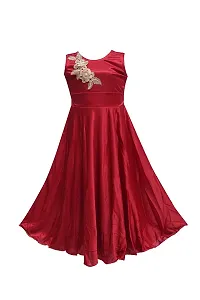 Princeandprincess Girls' Midi Dress (Benkils1_marun_20_Red_3-4 Years)-thumb1