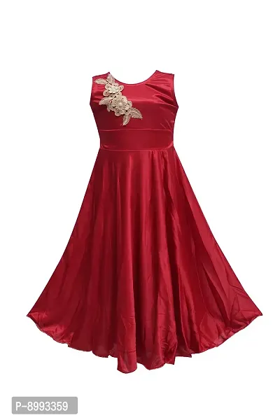 Princeandprincess Girls' Midi Dress (Benkils1_marun_20_Red_3-4 Years)-thumb2