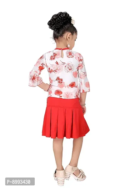 Clobay Trendy Floral Print top and Skirt for Girls-thumb4