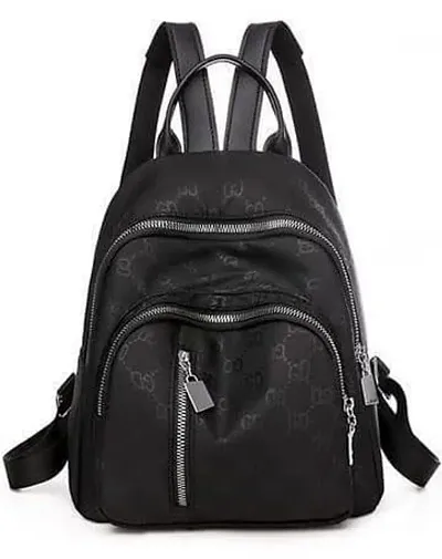 Stylish Faux Leather Self Pattern Backpacks