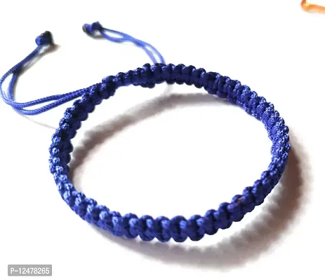 Jyokrish Handmade Adjustable Blue Thread Bracelet For Unisex |Women | Girls |Boys |Men Bracelet | |Free Size |Pack of 1Lucky protection-thumb2