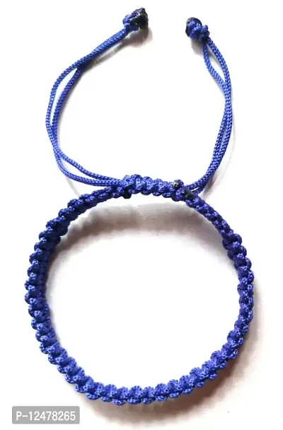 Jyokrish Handmade Adjustable Blue Thread Bracelet For Unisex |Women | Girls |Boys |Men Bracelet | |Free Size |Pack of 1Lucky protection-thumb0