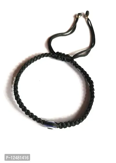 Jyokrish Handmade Adjustable Black thread With 1 Evil eye Nazariya bracelet  for Unisex, Men