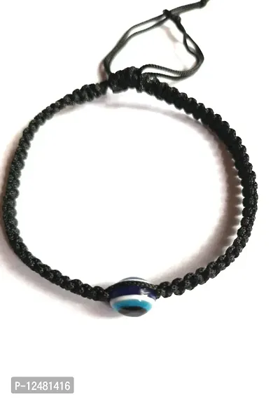 Jyokrish Handmade Adjustable Black thread With 1 Evil eye Nazariya bracelet  for Unisex, Men
