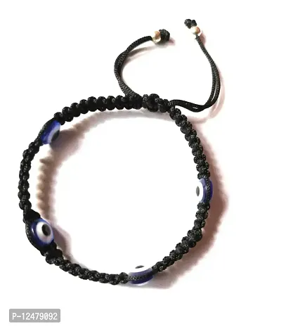 DENICRAAS Evil Eye Bracelet, Black Evil Eye with Black Beads for Good Luck  and Prosperity, Nazariya