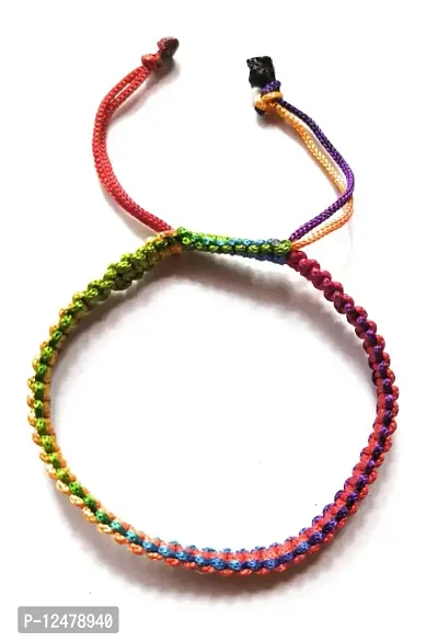 Jyokrish Handmade Adjustable Multicolor Thread Bracelet For Unisex |Women | Girls |Boys |Men Bracelet | |Free Size |Pack of 1Lucky protection| Hand Band