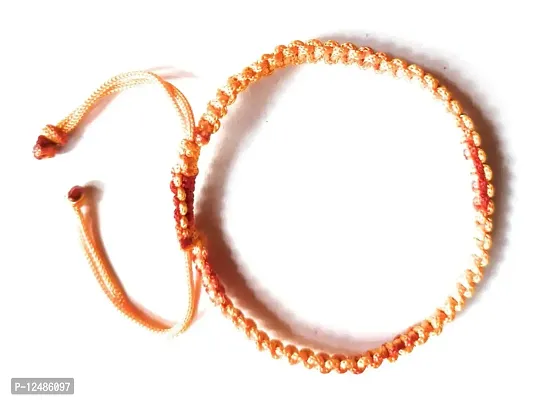 Jyokrish Handmade Adjustable Yellow - Red Thread Bracelet For Unisex |Women | Girls |Boys |Men Bracelet | |Free Size |Pack of 1Lucky protection |Dual color | hand Band