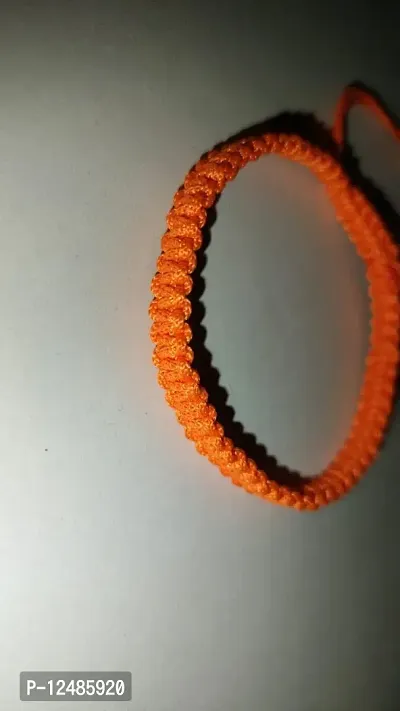 Jyokrish Handmade Adjustable Thread Nazariya Bracelet For Unisex |Women | Girls |Boys |Men Bracelet | |Free Size |Pack of 1Lucky protection (Orange)-thumb4