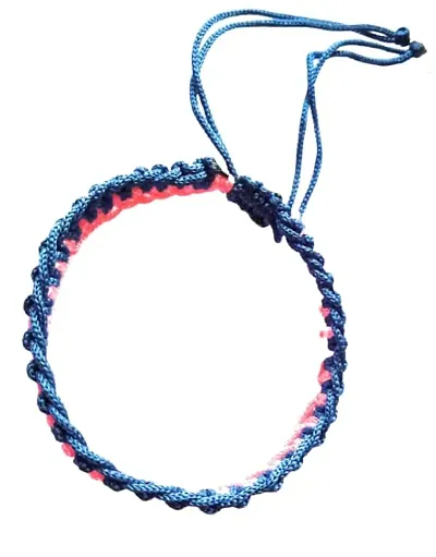 Jyokrish Handmade Adjustable Mix Thread Knot Bracelet for Unisex |Boys| Men | Girls |Women | Bracelet for adult |Free Size |Pack of 1| Friendship Band |Rakhi |bandhan