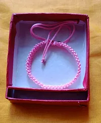 Jyokrish Handmade Adjustable Pink Thread Bracelet For Unisex |Women | Girls |Boys |Men Bracelet | |Free Size |Pack of 1Lucky protection-thumb1