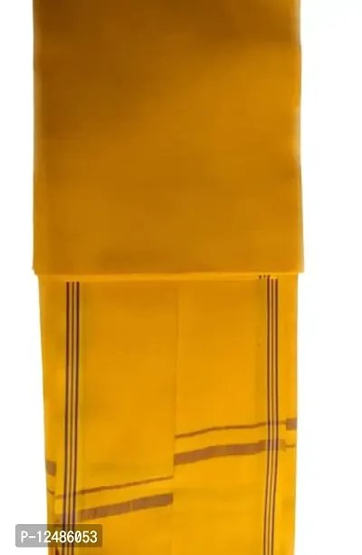 Jyokrish Yellow Gamcha Bath Towel Bengal 100% Pure Cotton Super Soft for Men | Women | Baby Stylish and Comfortable Traditional Gamchha| Angochha | Lightweight Pack of 1-thumb2