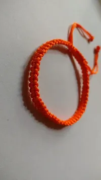 Jyokrish Handmade Adjustable Thread Nazariya Bracelet For Unisex |Women | Girls |Boys |Men Bracelet | |Free Size |Pack of 1Lucky protection (Orange)-thumb1
