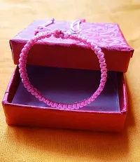 Jyokrish Handmade Adjustable Pink Thread Bracelet For Unisex |Women | Girls |Boys |Men Bracelet | |Free Size |Pack of 1Lucky protection-thumb3