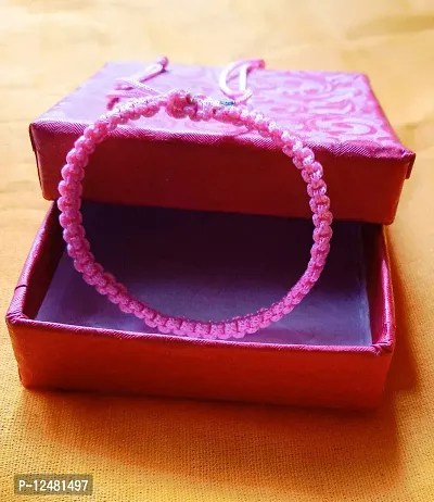 Jyokrish Handmade Adjustable Pink Thread Bracelet For Unisex |Women | Girls |Boys |Men Bracelet | |Free Size |Pack of 1Lucky protection-thumb4